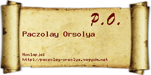 Paczolay Orsolya névjegykártya